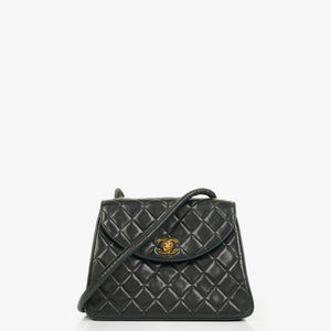 Chanel Single Flap Bag Black Quilted Leather With 24K Gold-Plated Hardware