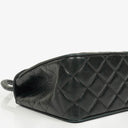 Chanel Single Flap Bag Black Quilted Leather With 24K Gold-Plated Hardware