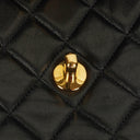 Chanel Single Flap Bag Black Quilted Leather With 24K Gold-Plated Hardware