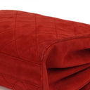 Chanel Single Flap Bag In Red Quilted Suede With 24K Gold-Plated Hardware