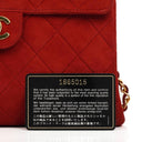 Chanel Single Flap Bag In Red Quilted Suede With 24K Gold-Plated Hardware