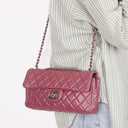 Chanel Single Flap Bag Quilted Lambskin Silver Toned Hardware