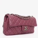 Chanel Single Flap Bag Quilted Lambskin Silver Toned Hardware