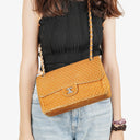 Chanel Single Flap Quilted Velvet Shoulder Bags With Silver-Tone Hardware