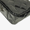 Chanel Small Black Patent Leather Full Flap Bag
