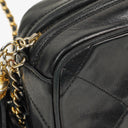 Chanel Small Camera Tassel Black Leather Crossbody Bag