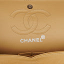 Chanel Small Clasic Double Flap Beige Quilted Lambskin With Silver-tone Hardware