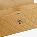 Chanel Small Clasic Double Flap Beige Quilted Lambskin With Silver-tone Hardware