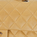 Chanel Small Clasic Double Flap Beige Quilted Lambskin With Silver-tone Hardware