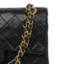Chanel Small Classic Black Quilted Lambskin Double Flap Bag With 24K Gold-Plated Hardware