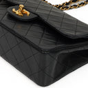Chanel Small Classic Black Quilted Lambskin Double Flap Bag With 24K Gold-Plated Hardware
