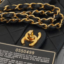 Chanel Small Classic Black Quilted Lambskin Double Flap Bag With 24K Gold-Plated Hardware