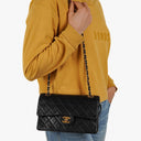 Chanel Small Classic Black Quilted Lambskin Double Flap Bag With 24K Gold-Plated Hardware