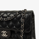Chanel Small Classic Black Quilted Lambskin Double Flap Bag With Silver-Tone Hardware