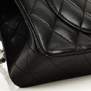Chanel Small Classic Black Quilted Lambskin Double Flap Bag With Silver-Tone Hardware