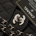 Chanel Small Classic Black Quilted Lambskin Double Flap Bag With Silver-Tone Hardware