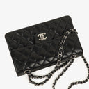 Chanel Small Classic Black Quilted Lambskin Double Flap Bag With Silver-Tone Hardware