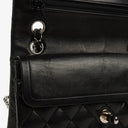 Chanel Small Classic Black Quilted Lambskin Double Flap Bag With Silver-Tone Hardware