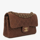 Chanel Small Classic Brown Quilted Lambskin Double Flap Bag With 24K Gold-Plated Hardware