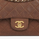 Chanel Small Classic Brown Quilted Lambskin Double Flap Bag With 24K Gold-Plated Hardware