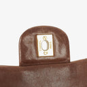 Chanel Small Classic Brown Quilted Lambskin Double Flap Bag With 24K Gold-Plated Hardware