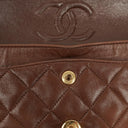 Chanel Small Classic Brown Quilted Lambskin Double Flap Bag With 24K Gold-Plated Hardware