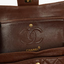 Chanel Small Classic Brown Quilted Lambskin Double Flap Bag With 24K Gold-Plated Hardware