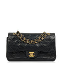 Chanel Small Classic Double Flap Bag in Black Lambskin with 24K Gold-Plated Hardware
