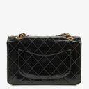 Chanel Small Classic Single Flap Bag Black Patent Quilted Leather With 24K Gold-Plated Hardware