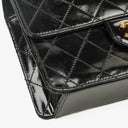 Chanel Small Classic Single Flap Bag Black Patent Quilted Leather With 24K Gold-Plated Hardware