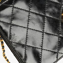 Chanel Small Classic Single Flap Bag Black Patent Quilted Leather With 24K Gold-Plated Hardware