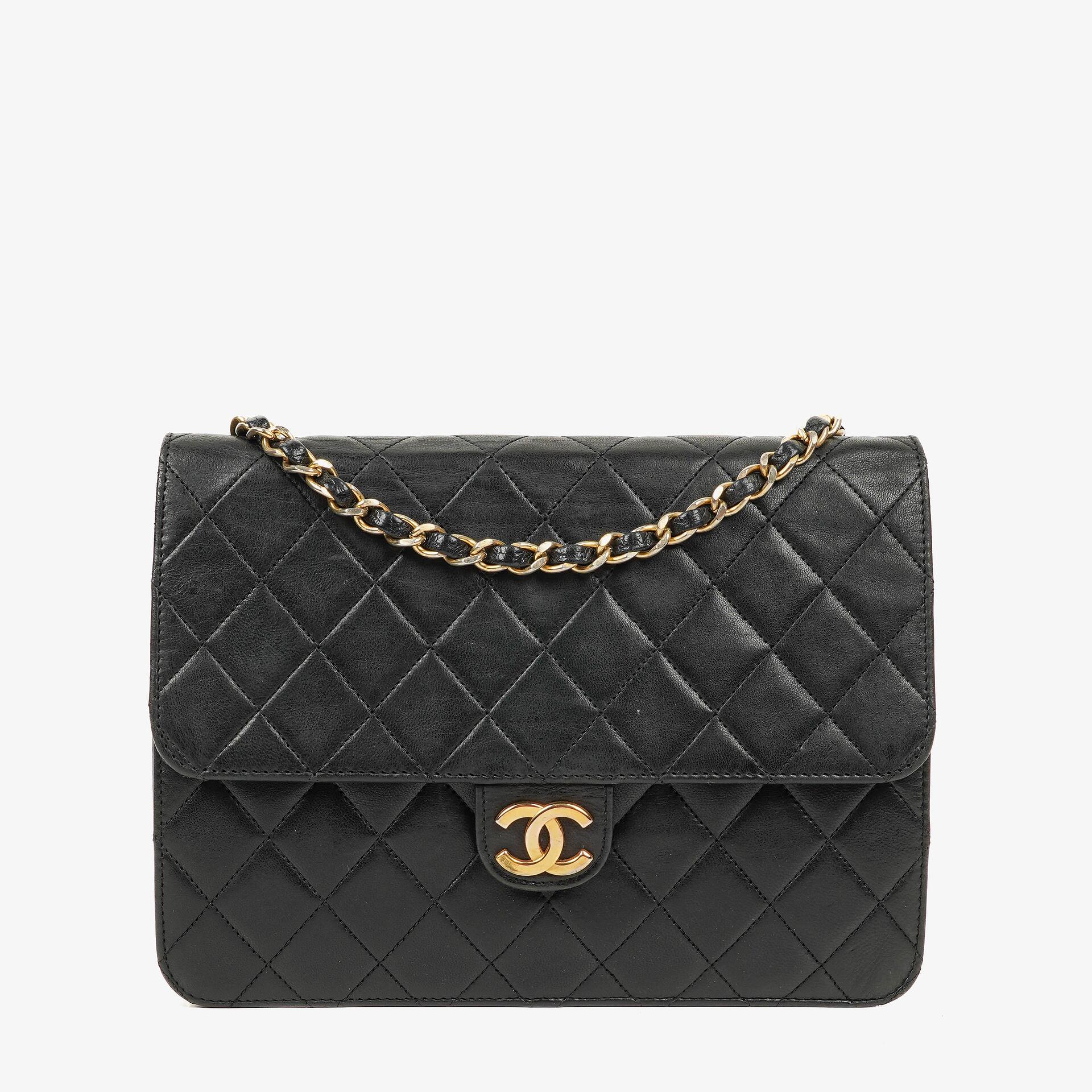 Chanel Small Classic Single Flap Bag Black Quilted Lambskin With 24K Gold-Plated Hardware