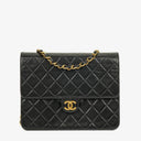 Chanel Small Classic Single Flap Bag Black Quilted Lambskin With 24K Gold-Plated Hardware