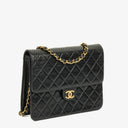 Chanel Small Classic Single Flap Bag Black Quilted Lambskin With 24K Gold-Plated Hardware