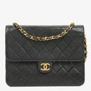 Chanel Small Classic Single Flap Bag Black Quilted Lambskin With 24K Gold-Plated Hardware