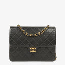 Chanel Small Classic Single Flap Bag Black Quilted Lambskin With 24K Gold-Plated Hardware