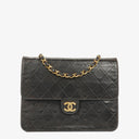 Chanel Small Classic Single Flap Bag In Black Quilted Lambskin With 24K Gold-Plated Hardware