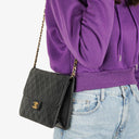 Chanel Small Classic Single Flap Bag In Navy Quilted Lambskin With 24K Gold-Plated Hardware