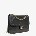 Chanel Small Classic Single Flap Bag In Navy Quilted Lambskin With 24K Gold-Plated Hardware