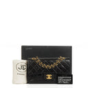 Chanel Small Classic Vintage Black Quilted Lambskin Double Flap Bag With 24K Gold-Plated Hardware