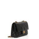 Chanel Small Classic Vintage Black Quilted Lambskin Double Flap Bag With 24K Gold-Plated Hardware