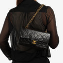 Chanel Small Classic Vintage Black Quilted Lambskin Double Flap Bag With 24K Gold-Plated Hardware