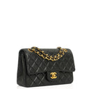 Chanel Small Classic Vintage Black Quilted Lambskin Double Flap Bag With 24K Gold-Plated Hardware