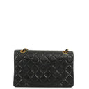 Chanel Small Classic Vintage Black Quilted Lambskin Double Flap Bag With 24K Gold-Plated Hardware