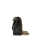 Chanel Small Classic Vintage Black Quilted Lambskin Double Flap Bag With 24K Gold-Plated Hardware
