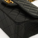 Chanel Small Classic Vintage Black Quilted Lambskin Double Flap Bag With 24K Gold-Plated Hardware