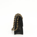 Chanel Small Classic Vintage Black Quilted Lambskin Single Flap Bag With 24K Gold-Plated Hardware