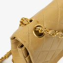 Chanel Small Classic Vintage Double Flap Bag Beige Quilted Lambskin 24K Gold-Plated Hardware