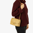 Chanel Small Classic Vintage Double Flap Bag Beige Quilted Lambskin 24K Gold-Plated Hardware