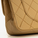 Chanel Small Classic Vintage Double Flap Bag Beige Quilted Lambskin 24K Gold-Plated Hardware